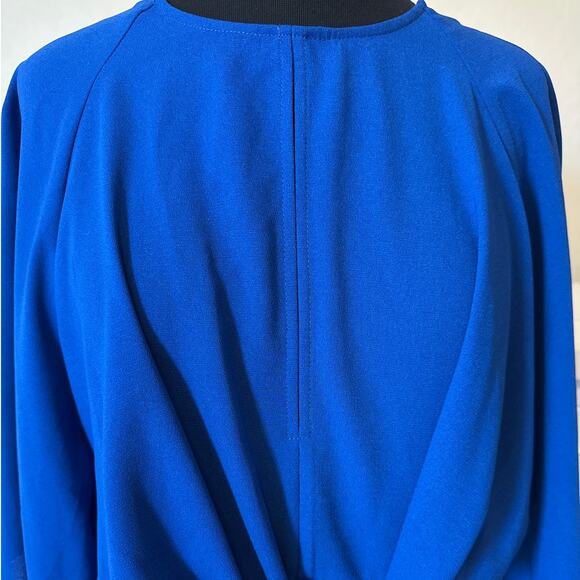 Topshop Mini Dress Knot Front Shift Dress Royal Blue Keyhole Sz 8 Party Romantic - Picture 4 of 12